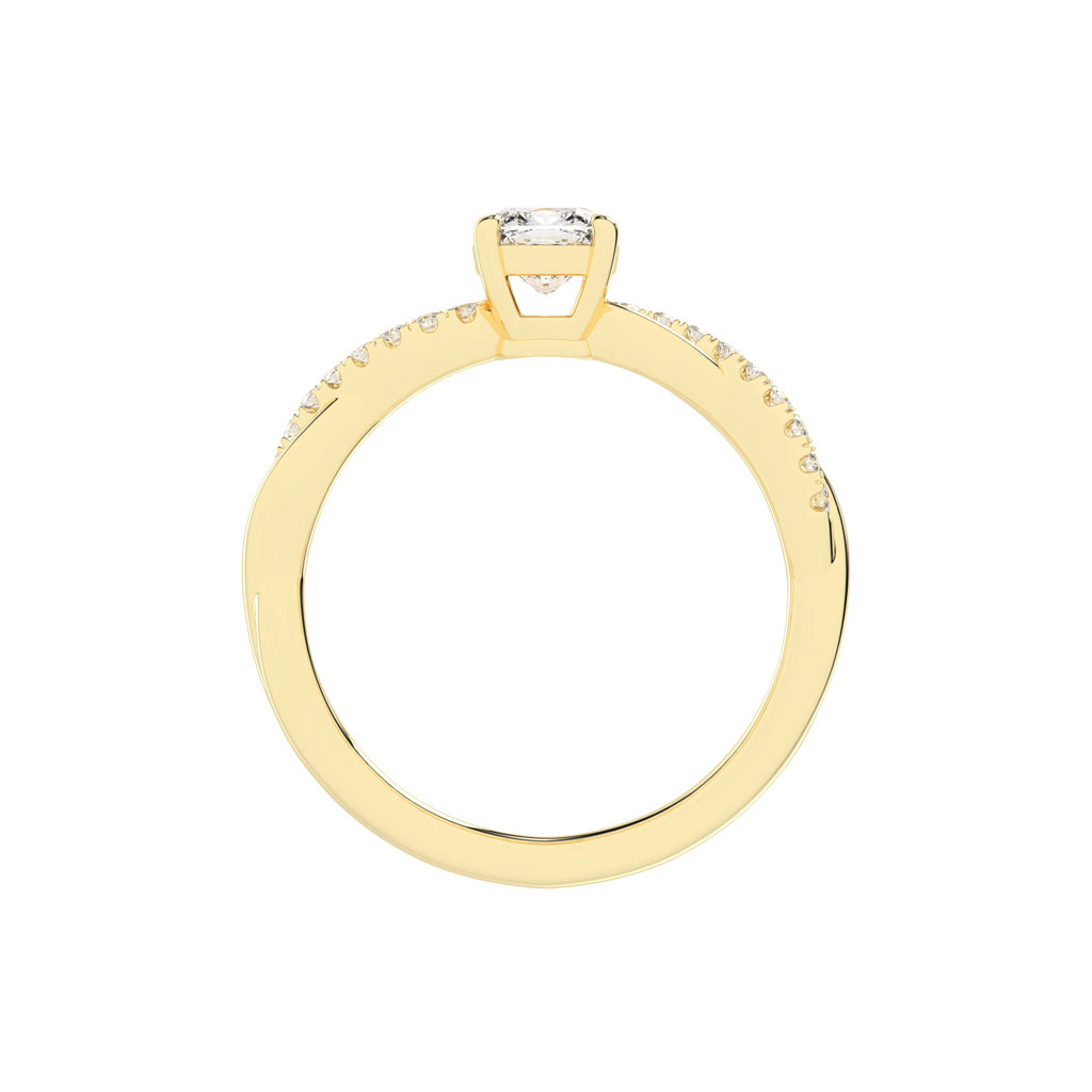 Luxida braided cushion cut lab diamond ring