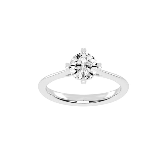 Solantica Four prong round cut solitaire lab diamond ring