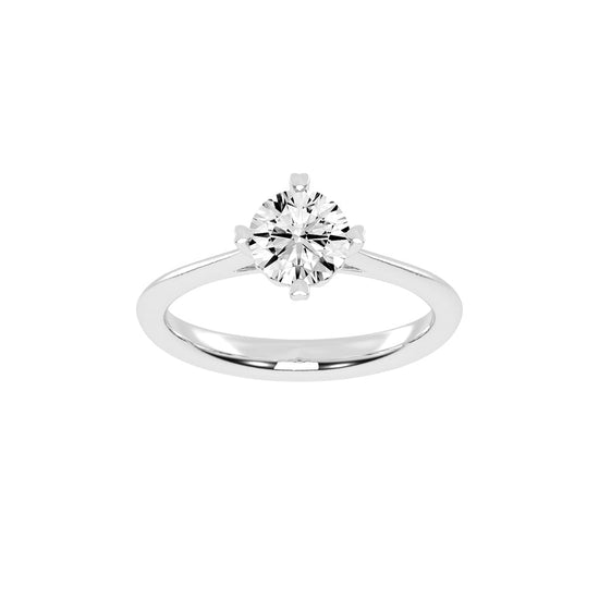 Solantica Four prong round cut solitaire lab diamond ring