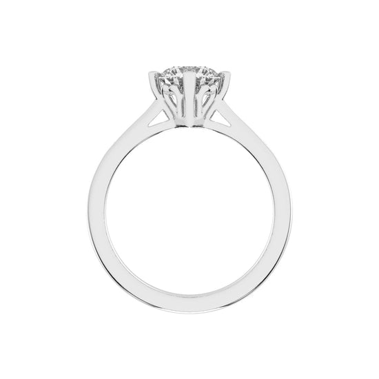Solantica Four prong round cut solitaire lab diamond ring