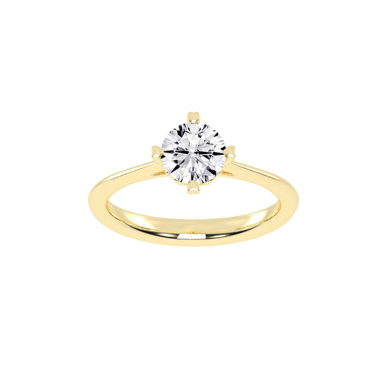 Solantica Four prong round cut solitaire lab diamond ring
