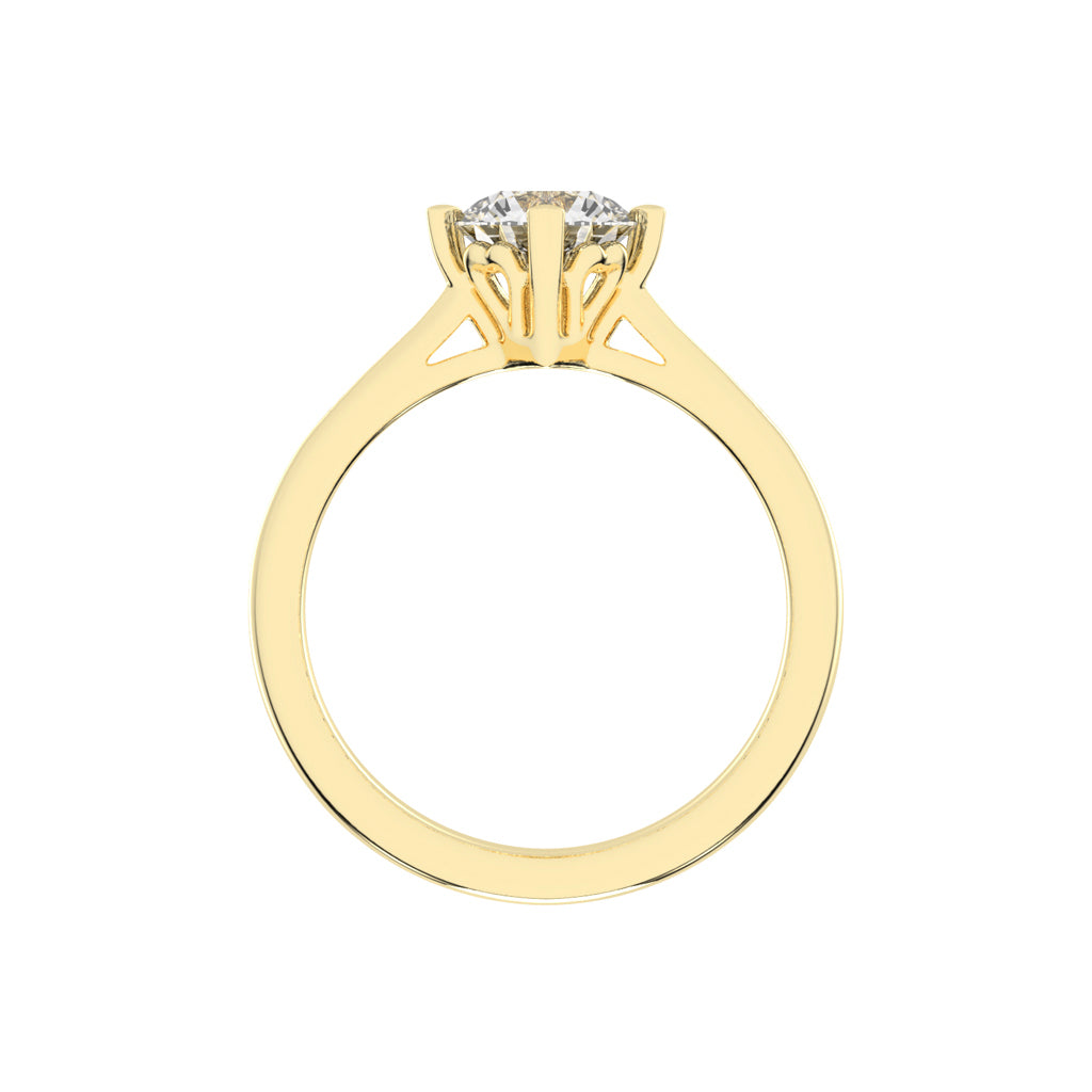 Solantica Four prong round cut solitaire lab diamond ring