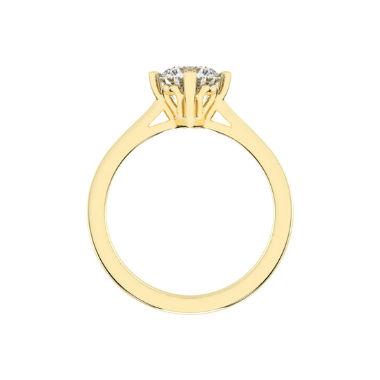 Solantica Four prong round cut solitaire lab diamond ring
