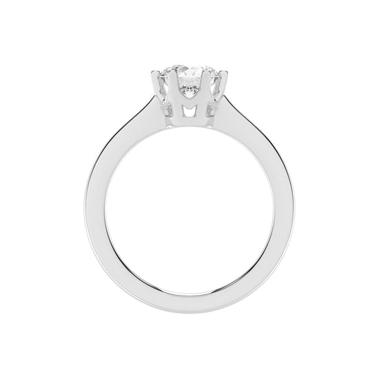 Solivis six prong round cut solitaire lab diamond ring