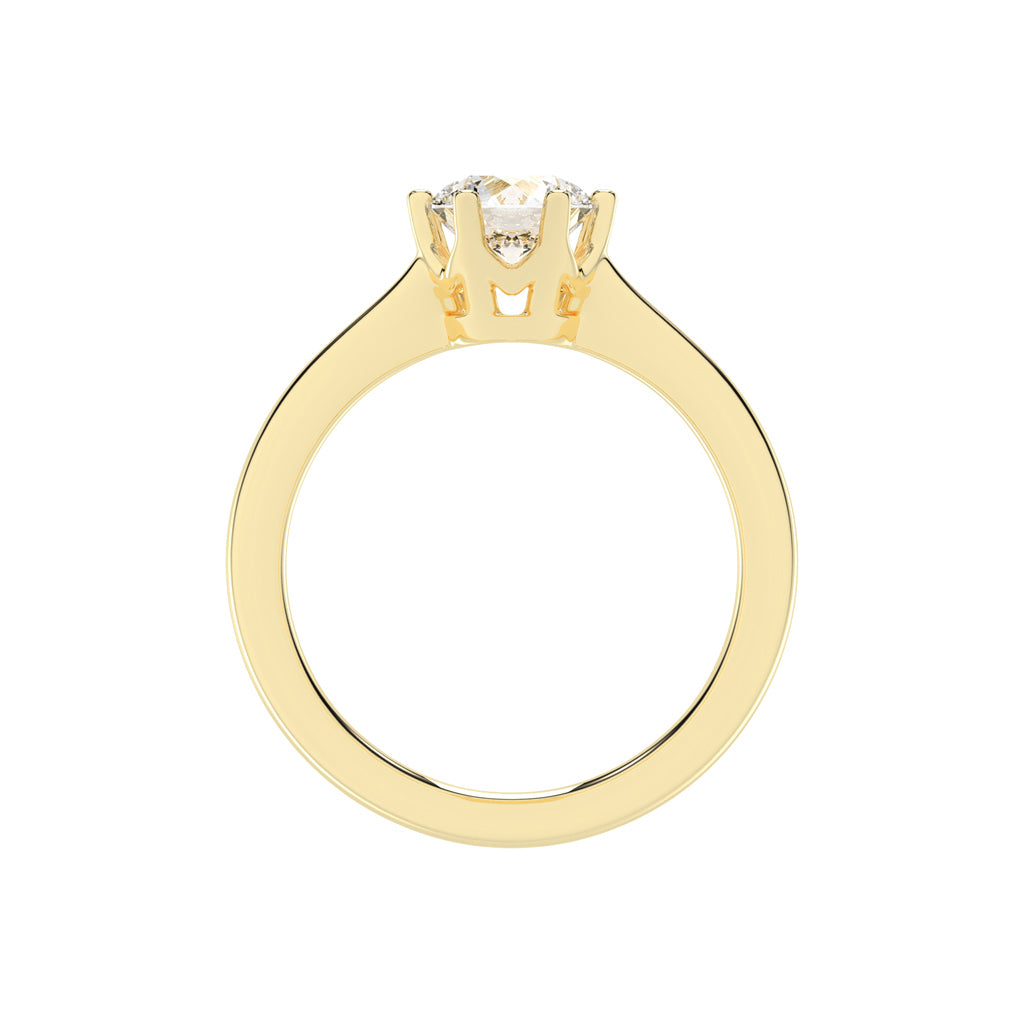 Solivis six prong round cut solitaire lab diamond ring