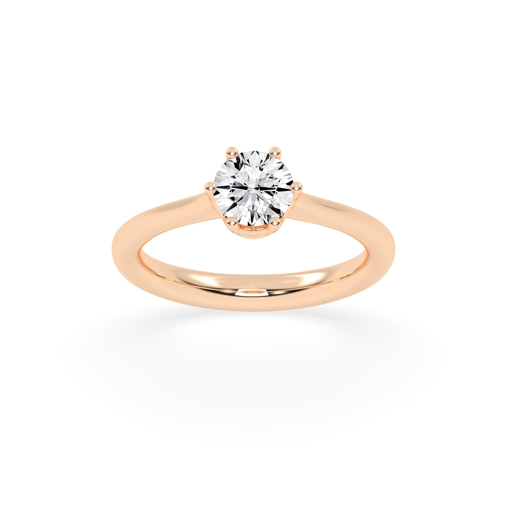 Solyris decorative style round cut solitaire lab diamond ring