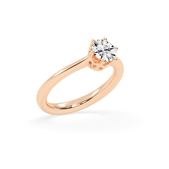 Solyris decorative style round cut solitaire lab diamond ring