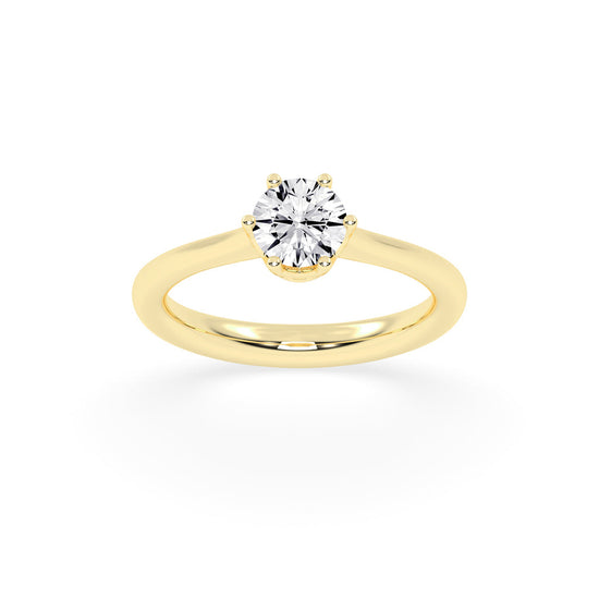 Solyris decorative style round cut solitaire lab diamond ring