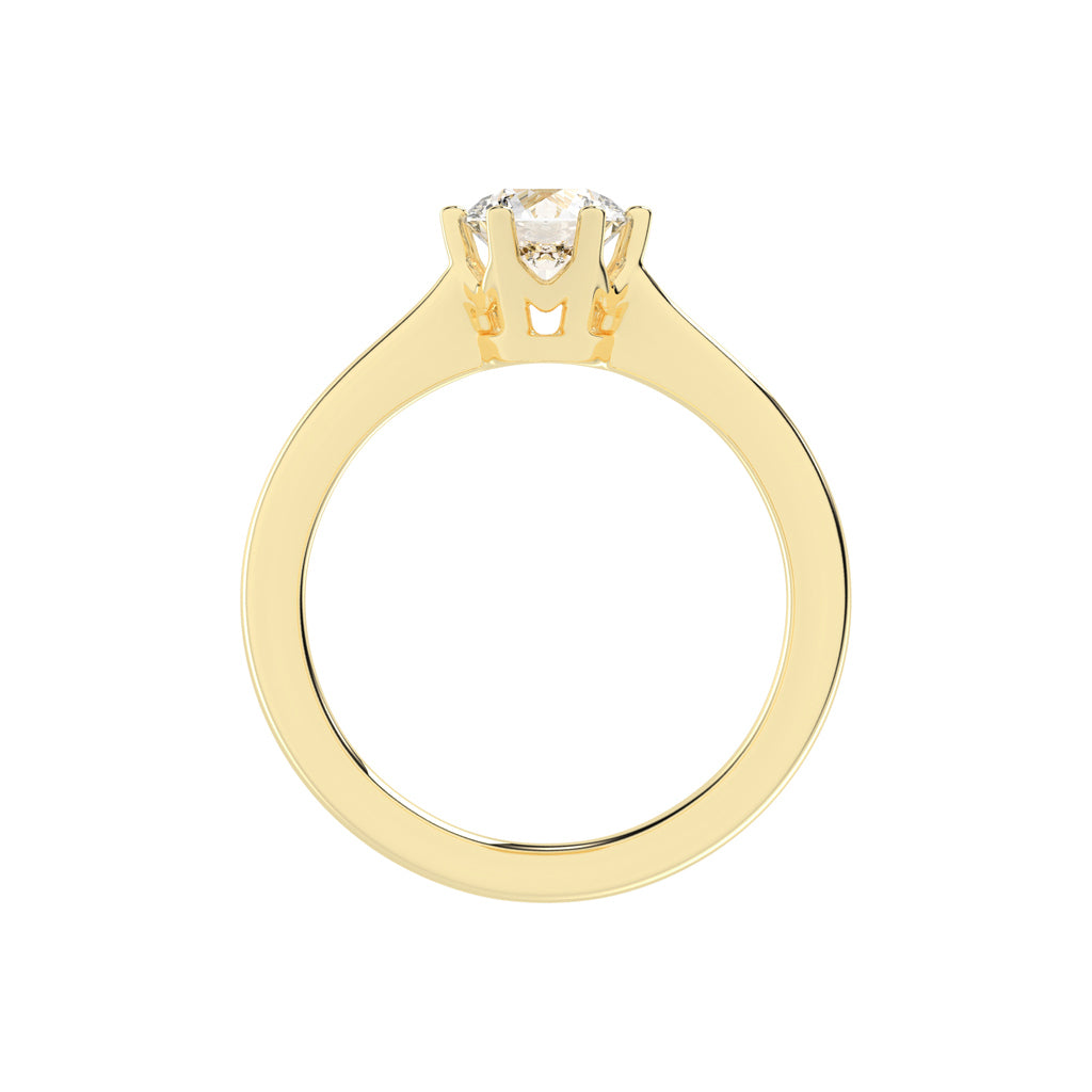 Solyris decorative style round cut solitaire lab diamond ring