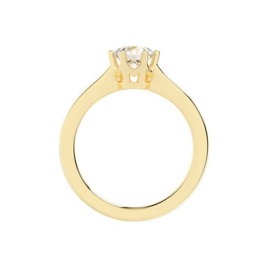 Solyris decorative style round cut solitaire lab diamond ring