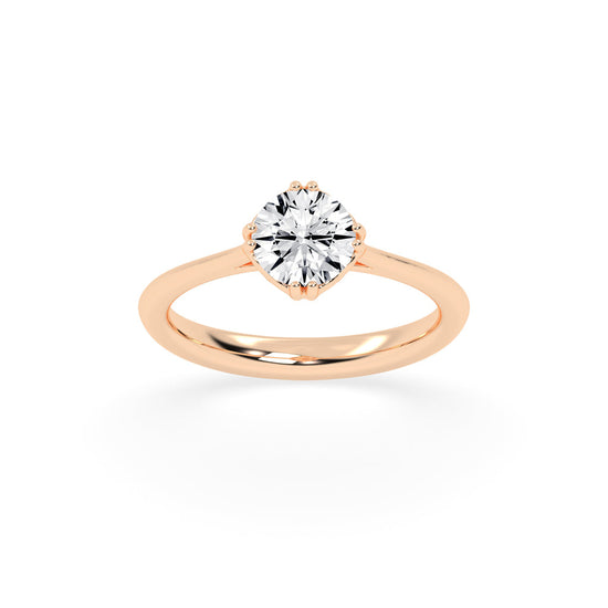 Brivalis double prong round solitaire diamond ring