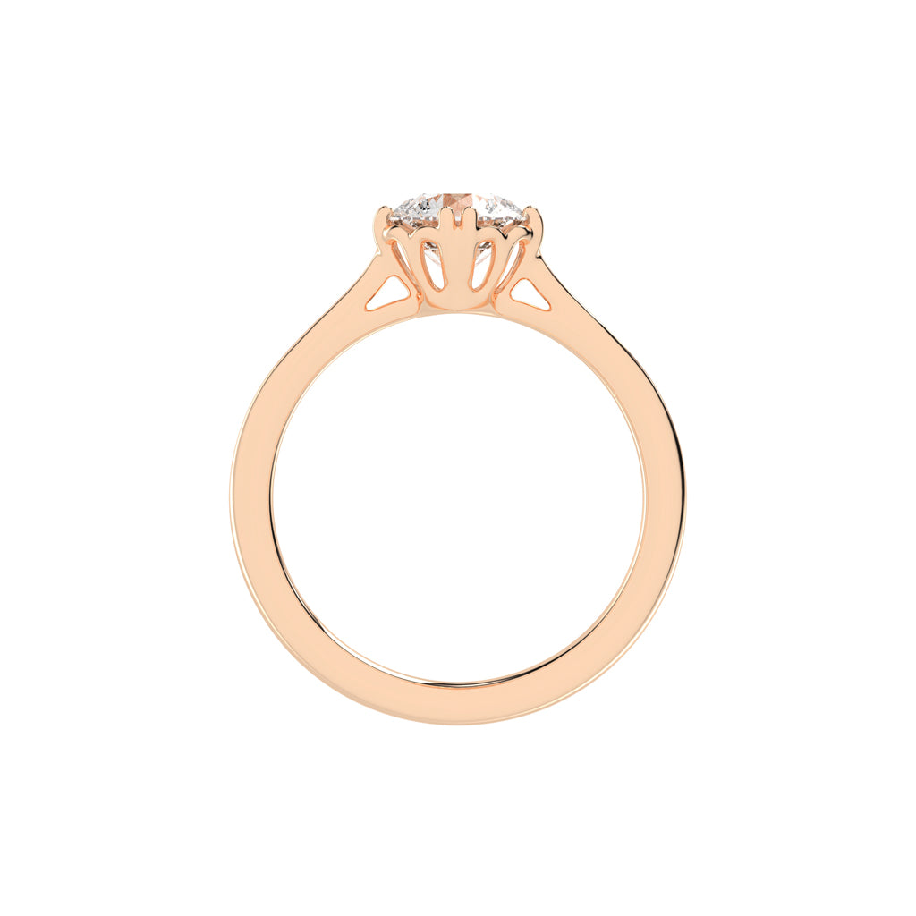 Brivalis double prong round solitaire diamond ring