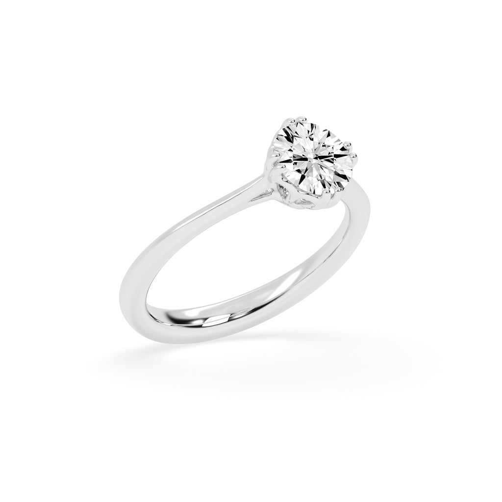 Brivalis double prong round solitaire diamond ring