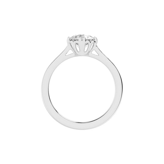 Brivalis double prong round solitaire diamond ring