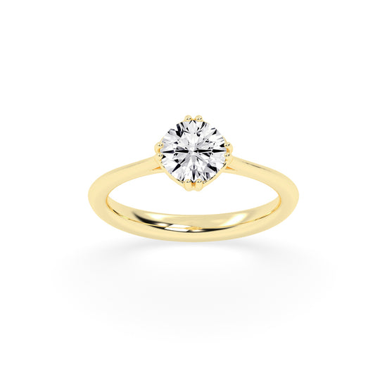 Brivalis double prong round solitaire diamond ring