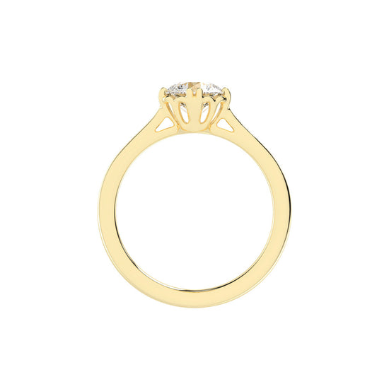 Brivalis double prong round solitaire diamond ring