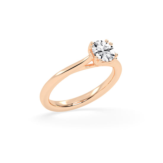 Solvaire Double prong round cut solitaire lab diamond ring