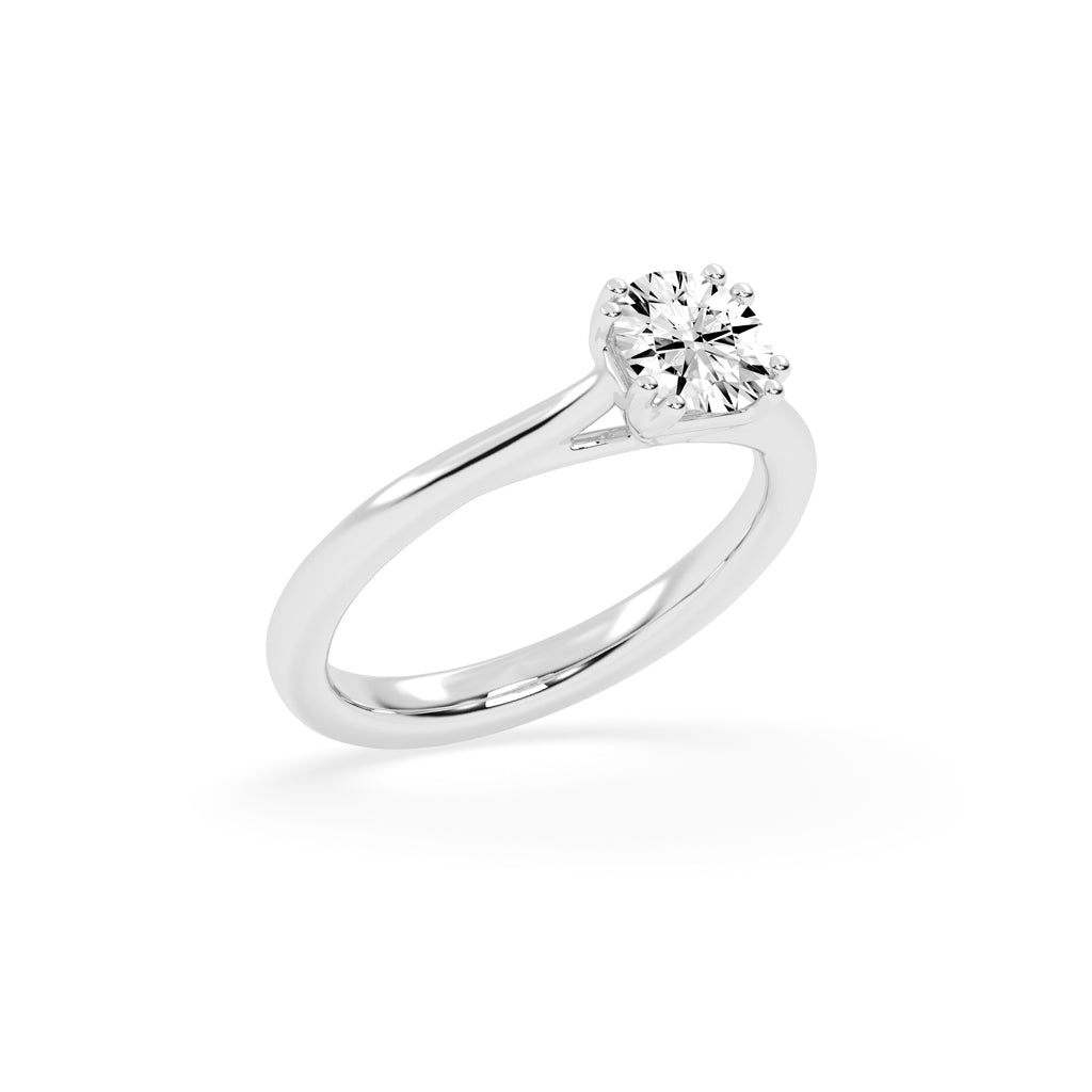 Solvaire Double prong round cut solitaire lab diamond ring