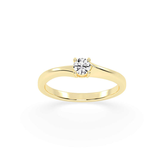 Solietta basket shape round cut solitaire lab diamond ring