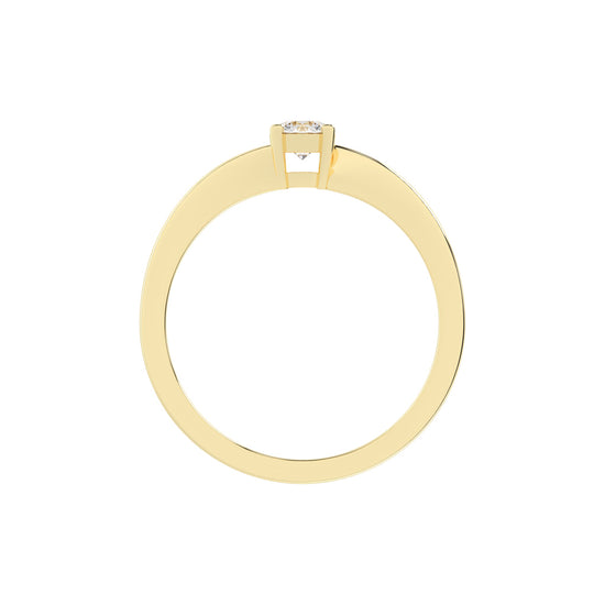 Solietta basket shape round cut solitaire lab diamond ring