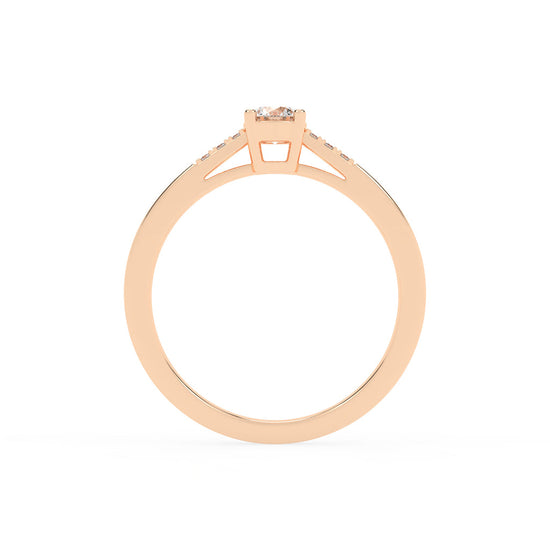 Deliranna four prong round cut delicate lab diamond ring