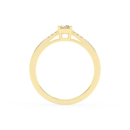 Deliranna four prong round cut delicate lab diamond ring