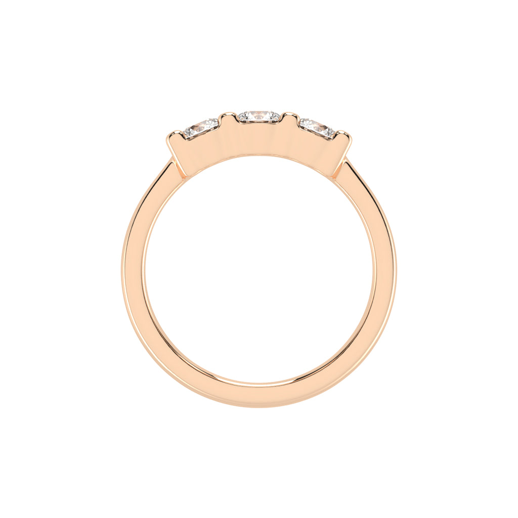 Trisona 1ct classic round cut three stone lab diamond ring