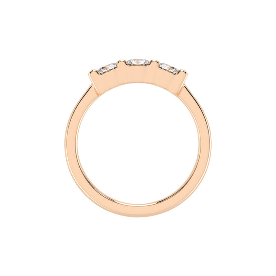 Trisona 1ct classic round cut three stone lab diamond ring