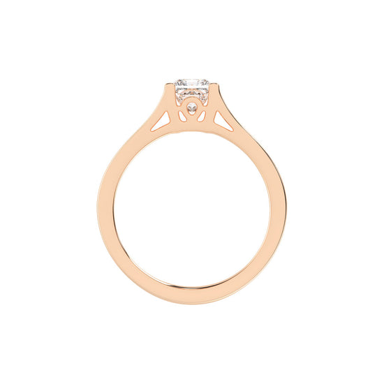 Solivora split shank Princess cut solitaire lab diamond ring