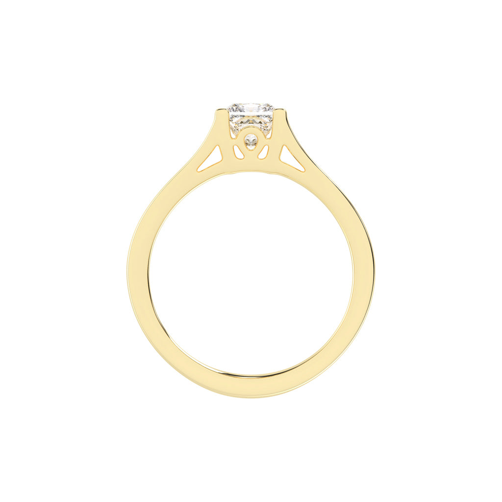 Solivora split shank Princess cut solitaire lab diamond ring