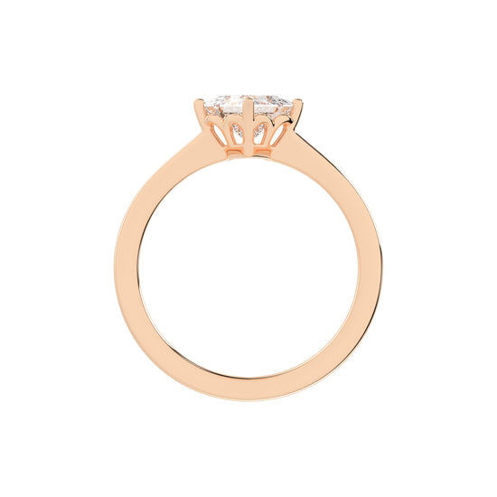 Solivea Petite Claw Princess cut solitaire lab diamond ring