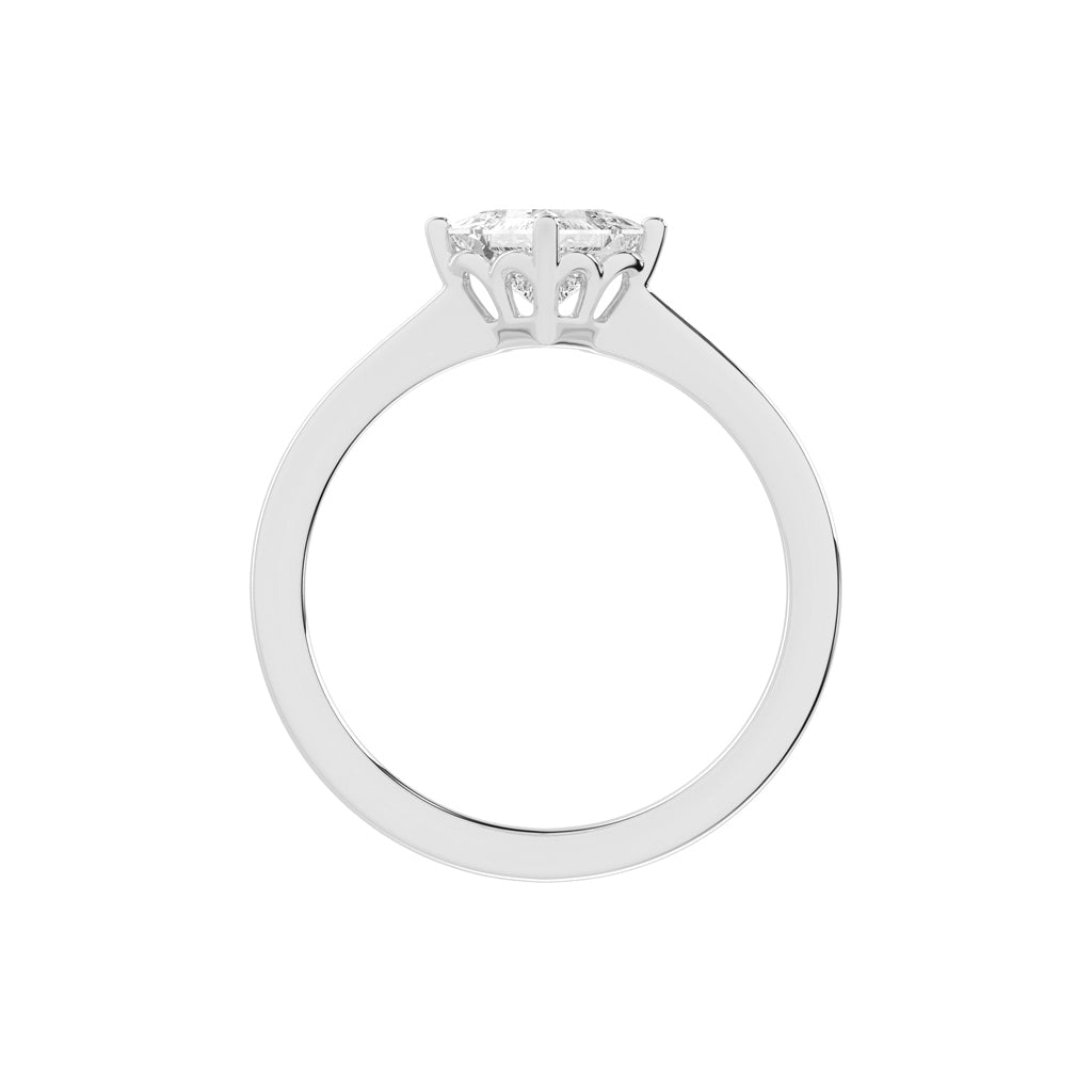 Solivea Petite Claw Princess cut solitaire lab diamond ring