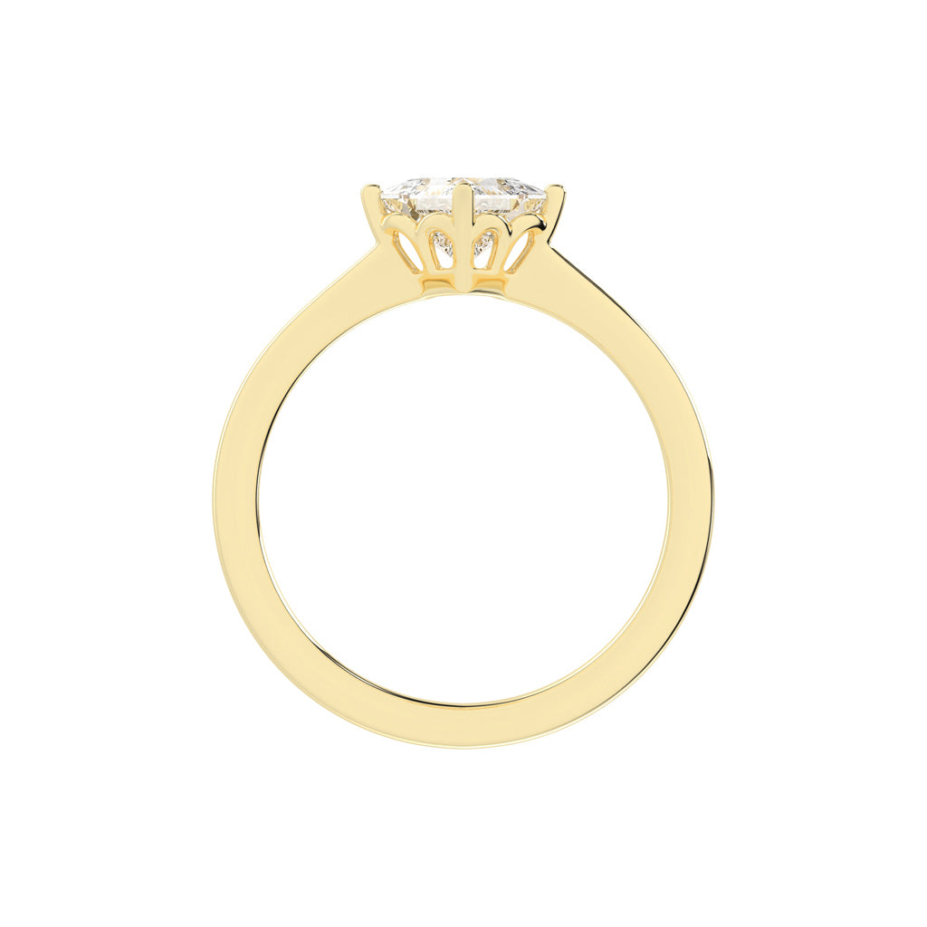 Solivea Petite Claw Princess cut solitaire lab diamond ring