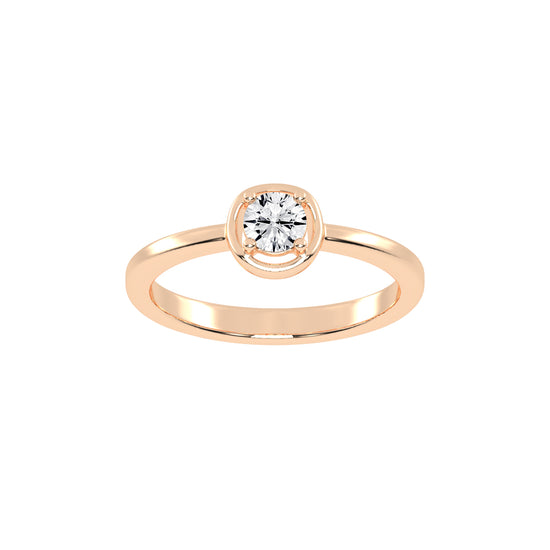 Delurea straight round cut delicate lab diamond ring