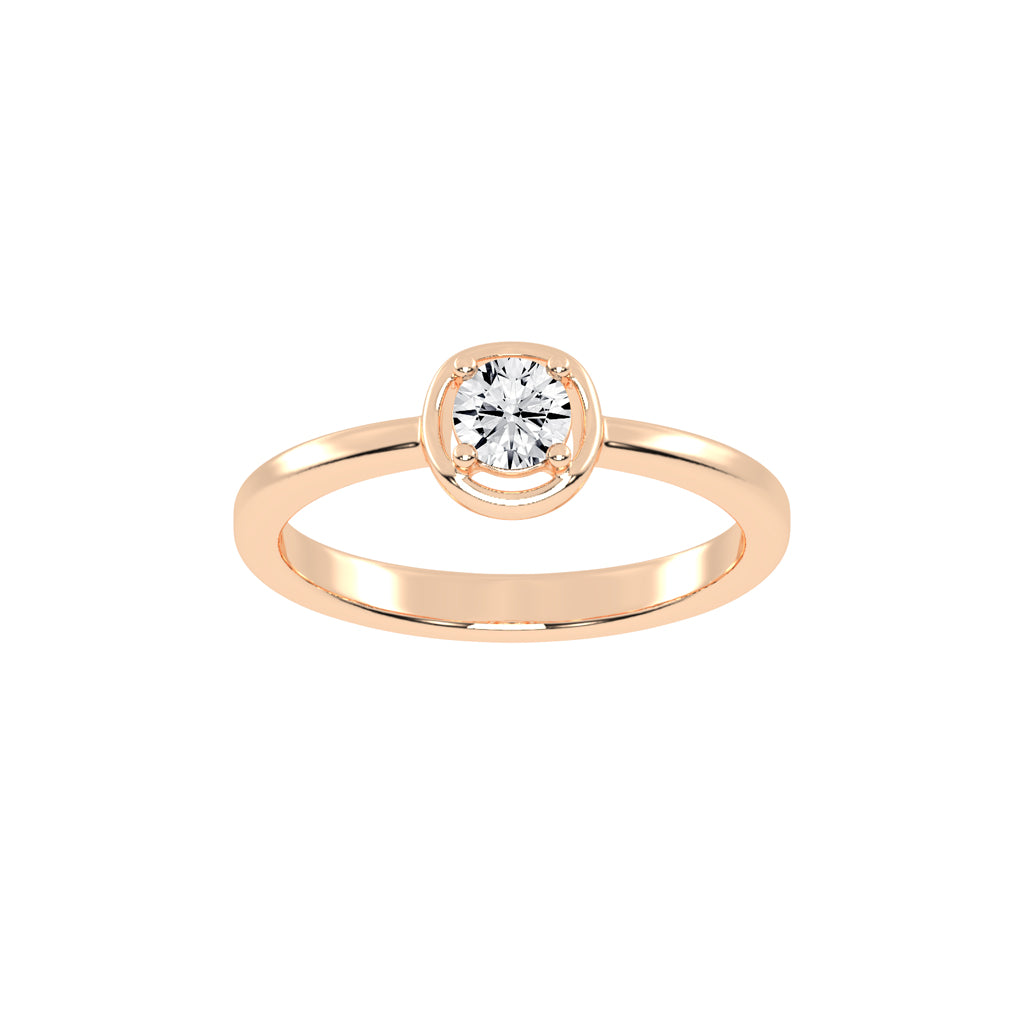 Delurea straight round cut delicate lab diamond ring