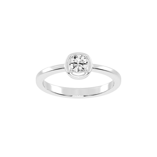 Delurea straight round cut delicate lab diamond ring