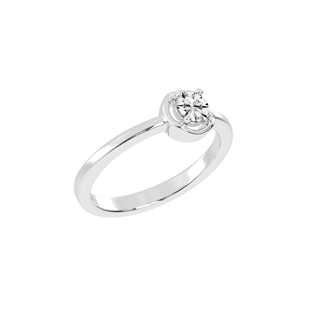 Delurea straight round cut delicate lab diamond ring