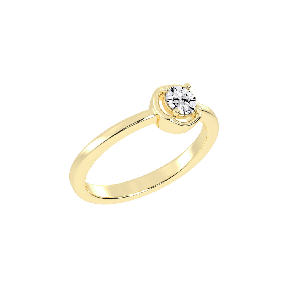 Delurea straight round cut delicate lab diamond ring