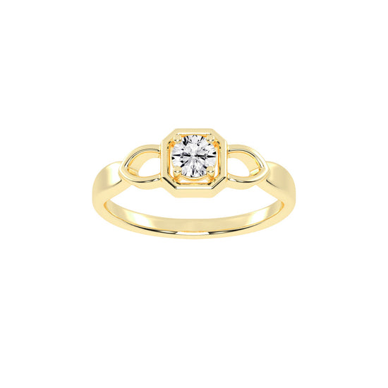 Delistreve Split shank round cut delicate lab diamond ring