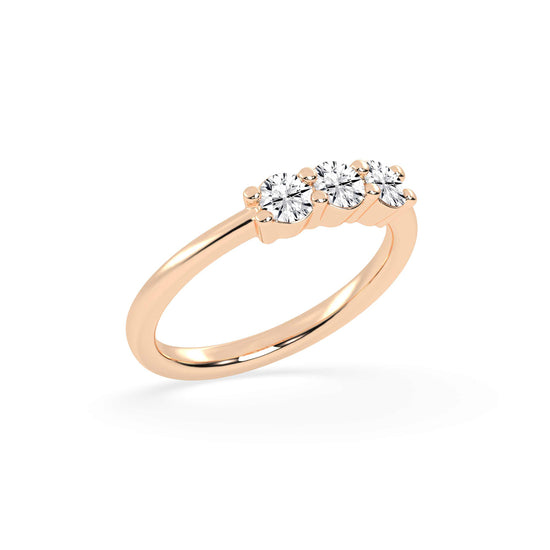 Elegant Trio Cluster Diamond Ring