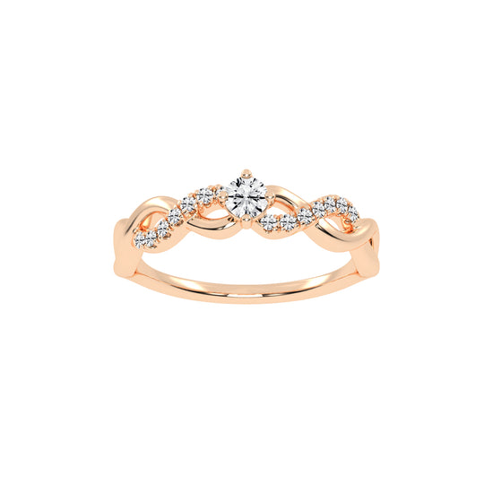 Twisted Sparkle Solitaire Ring