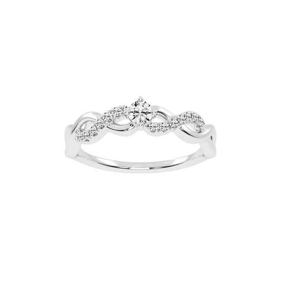 Twisted Sparkle Solitaire Ring