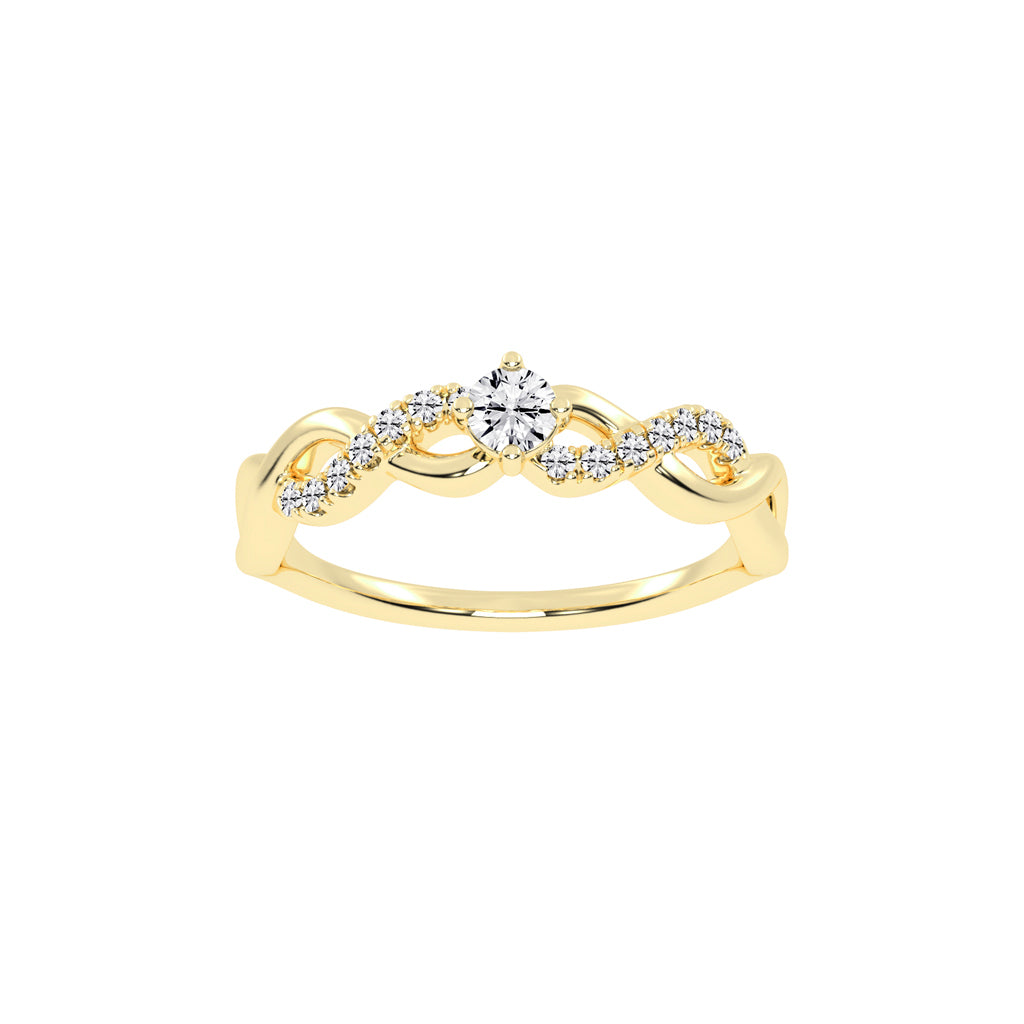 Twisted Sparkle Solitaire Ring