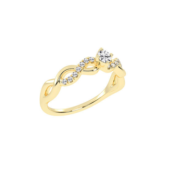 Twisted Sparkle Solitaire Ring