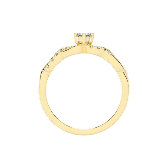 Twisted Sparkle Solitaire Ring