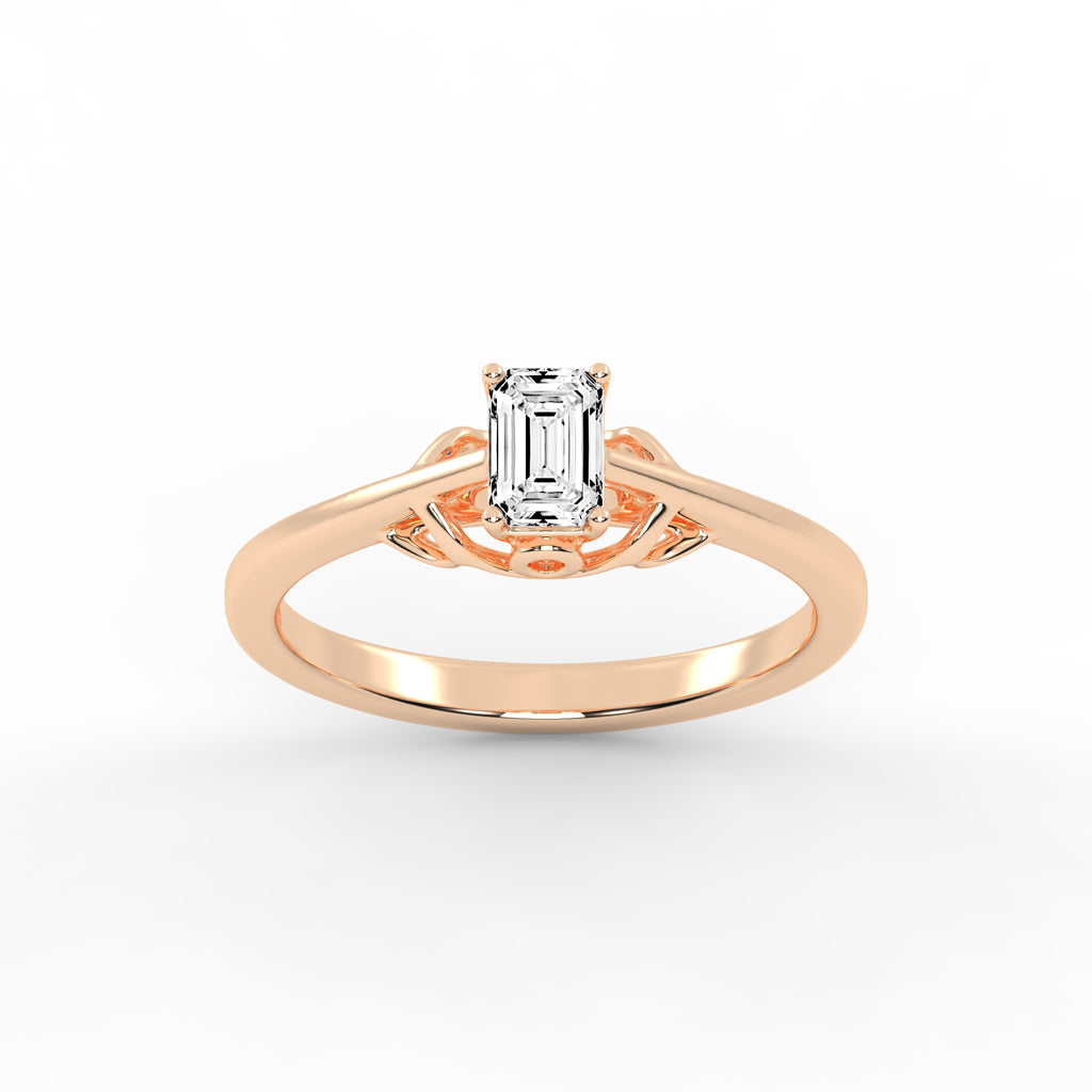 Vintage-Inspired Emerald-Cut Solitaire Ring