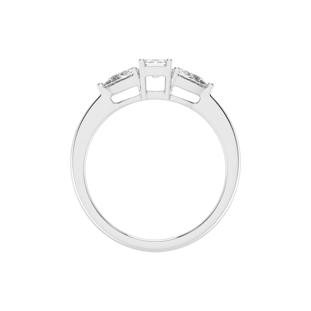 Elegant Emerald Cut Three-Stone Ring