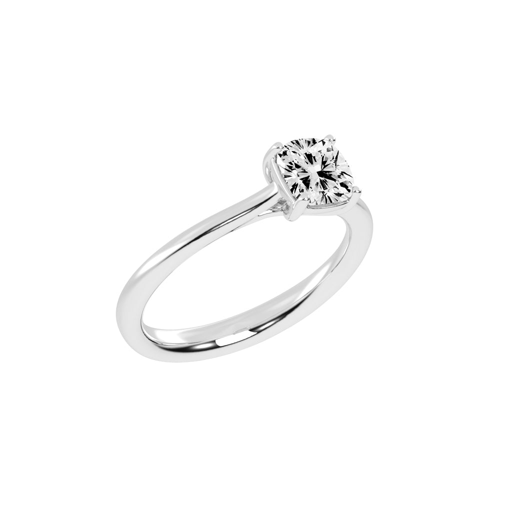 Diamtique Cushion cut solitaire lab diamond ring