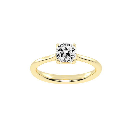 Diamtique Cushion cut solitaire lab diamond ring