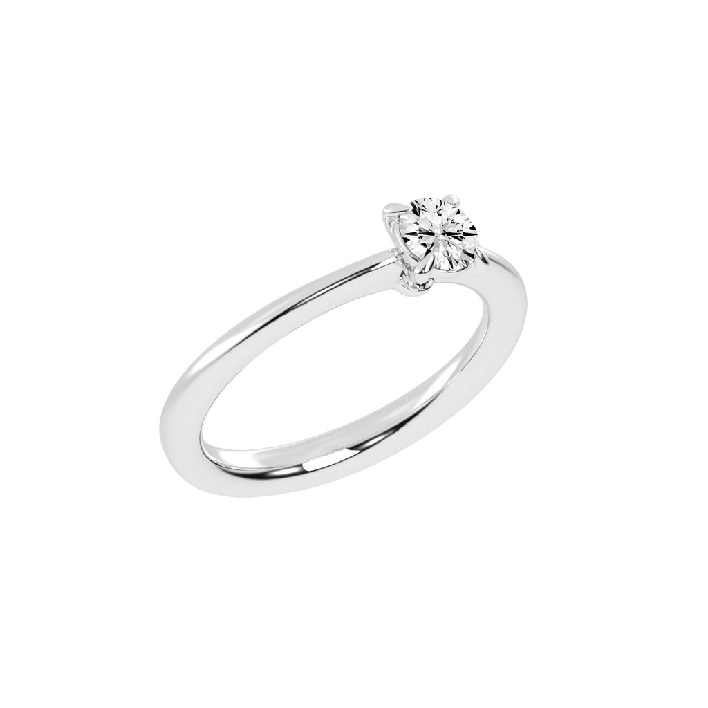 Soleria Tab Prong Round Cut Solitaire Lab Diamond Ring